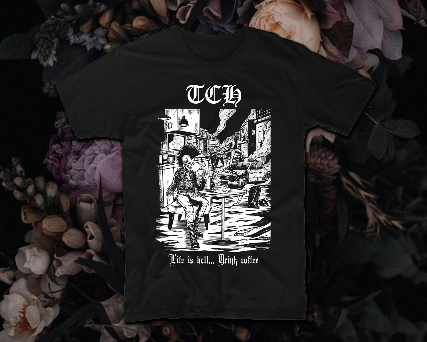 Life is hell... Drink coffee T-shirt